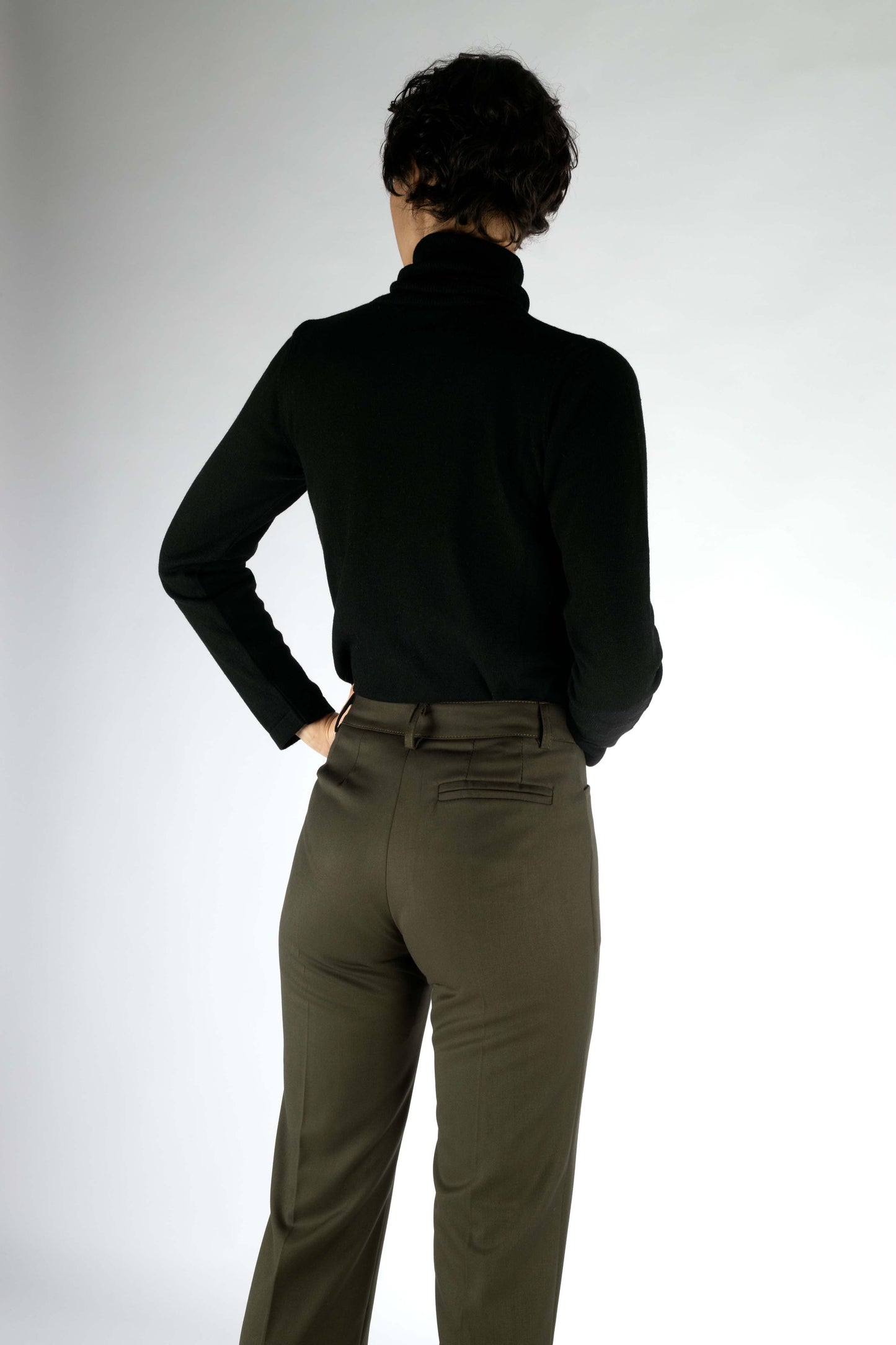 Viscose Olive Green Trousers