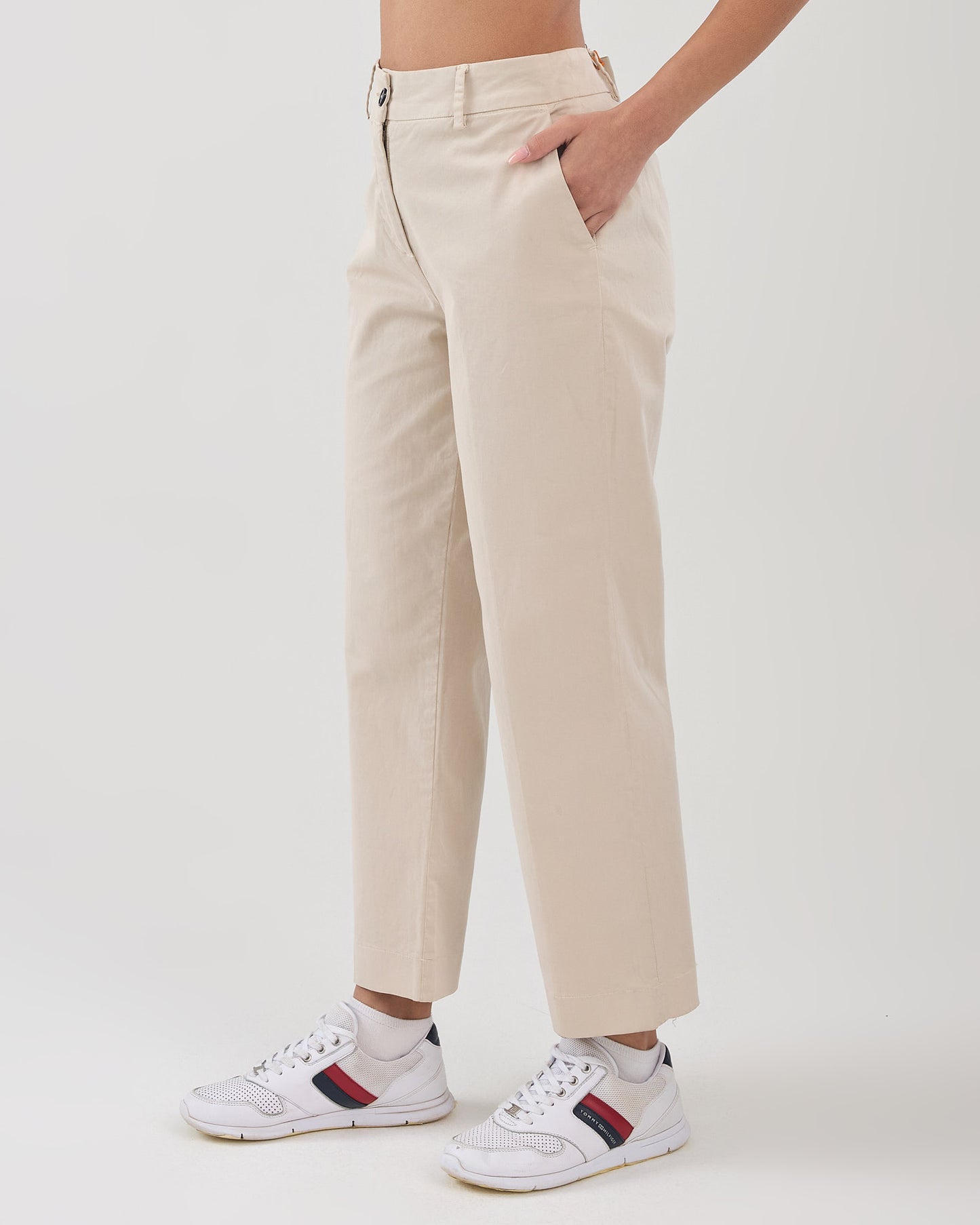 Soft beige cotton trousers